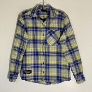 The Vermont Flannel Co Shirt Mens XS Blue Plaid Flannel Button Up‎ Cotton USA